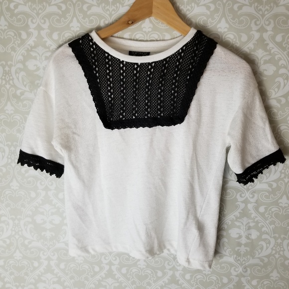 topshop white crochet top